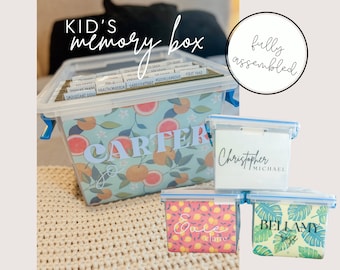 Personalized Kids Memory Box, School Keepsake File Organizer