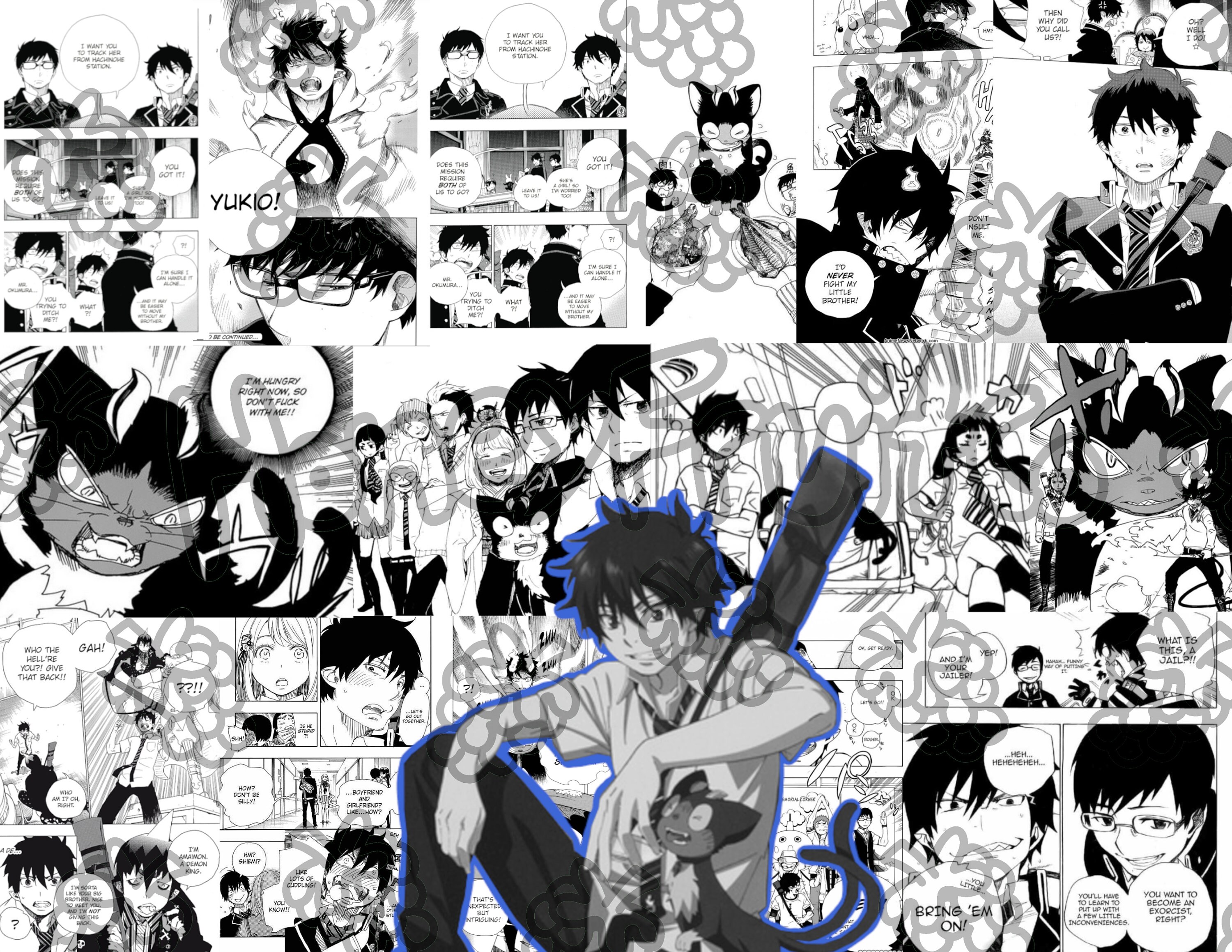 Blue Exorcist Rin And Kuro Poster Print Etsy Blue Exorcist Rin And Kuro Poster Print Etsy