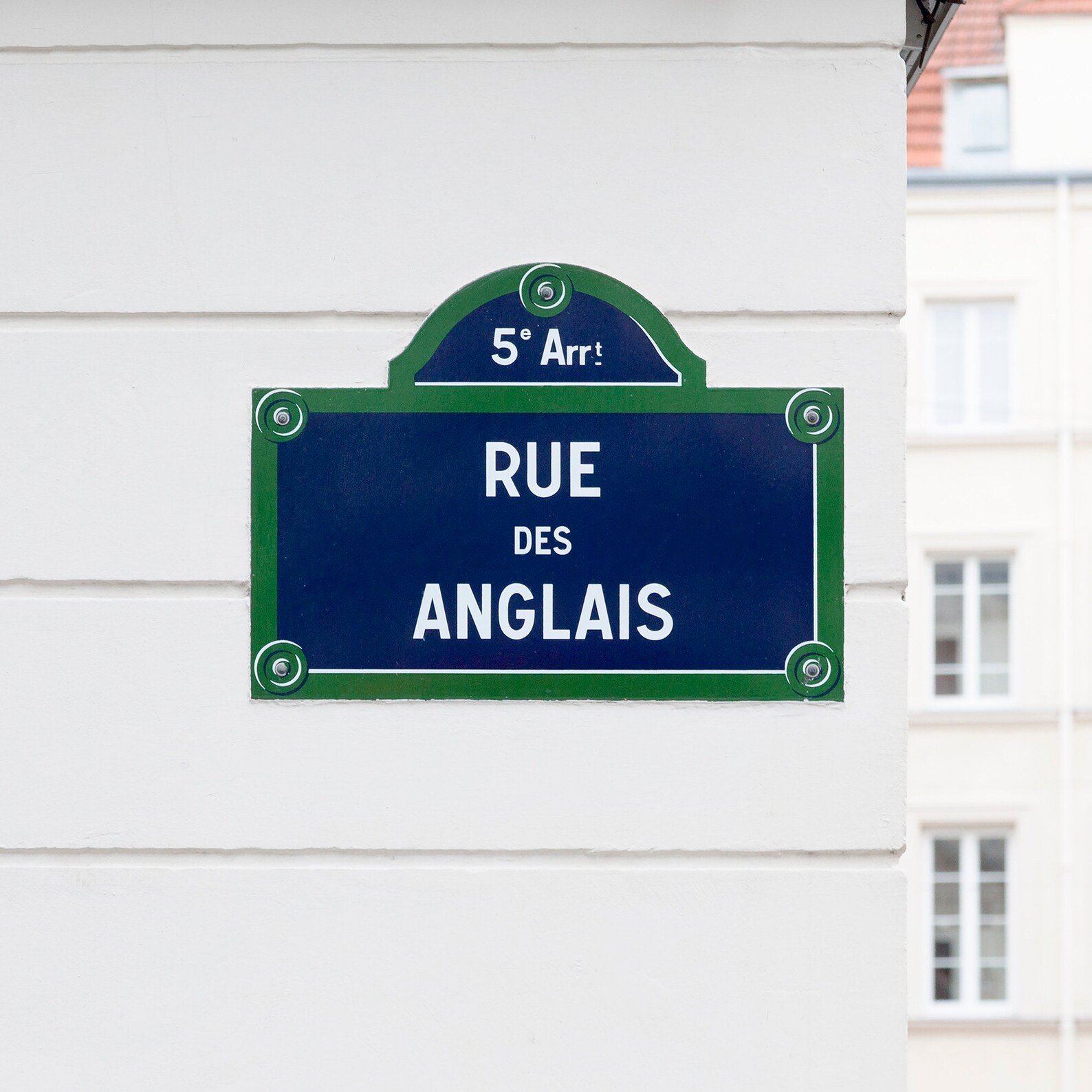 A photo print of street sign 'Rue des Anglais' in Etsy
