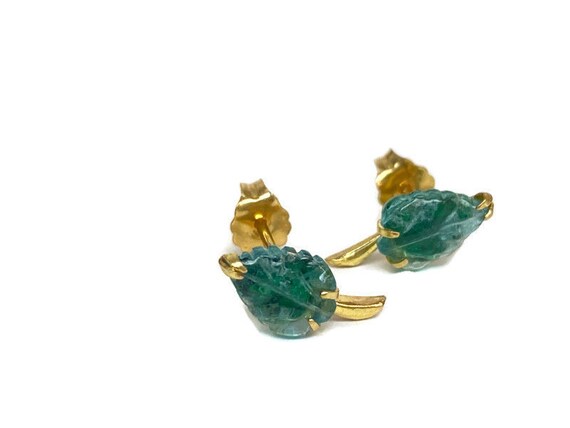 Emerald Leaf Earrings