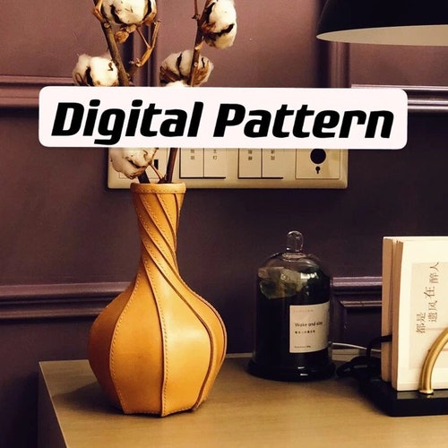 Leather Vase Digital Pattern PDF Template Leather Craft Etsy