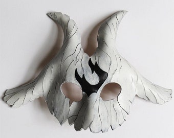 League of Legends Kindred Cosplay Mask for Halloween. Handmade Genuine Leather Mask.