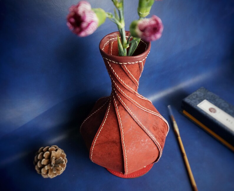 Leather Flower Vase DIY Kit. Craft Special Gift. Home Etsy