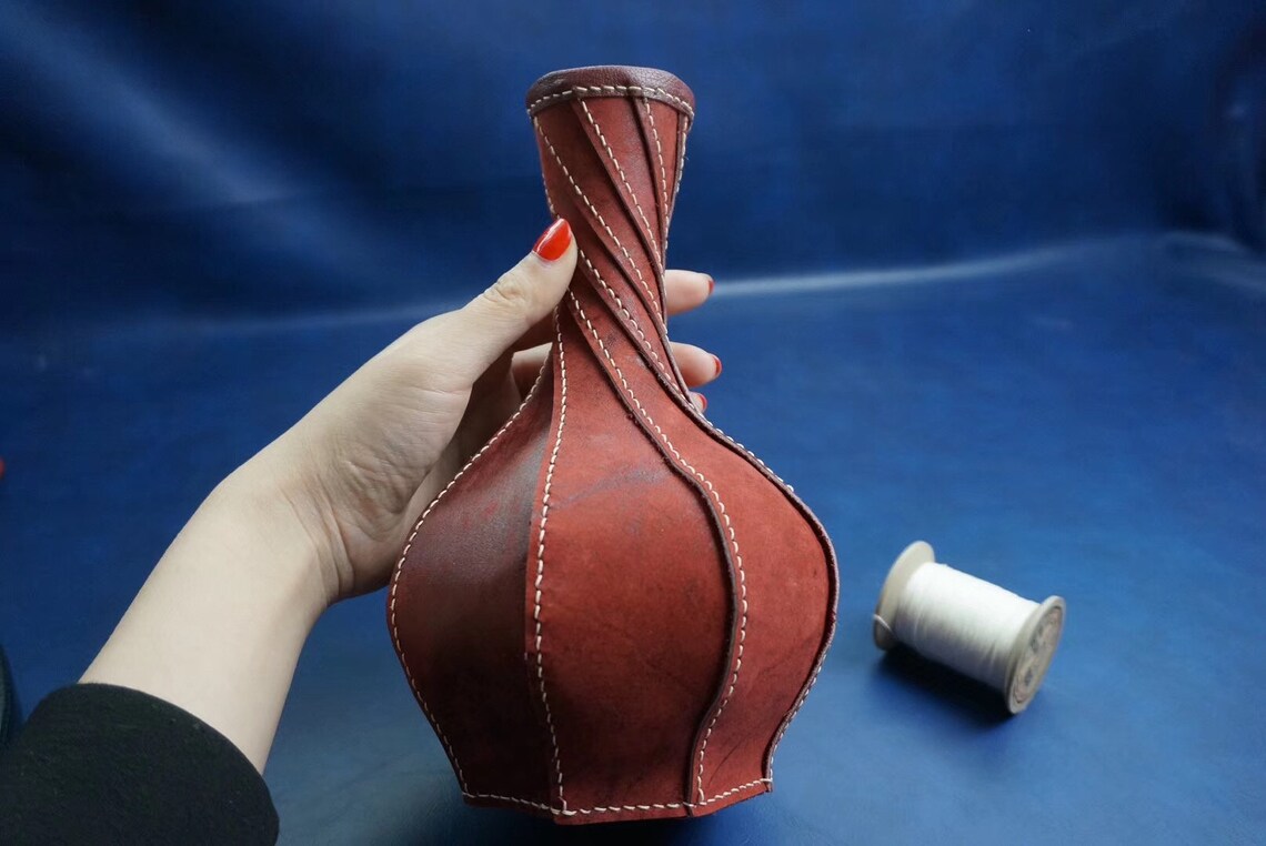 Leather Flower Vase DIY kit. Craft Special Gift. Home Etsy