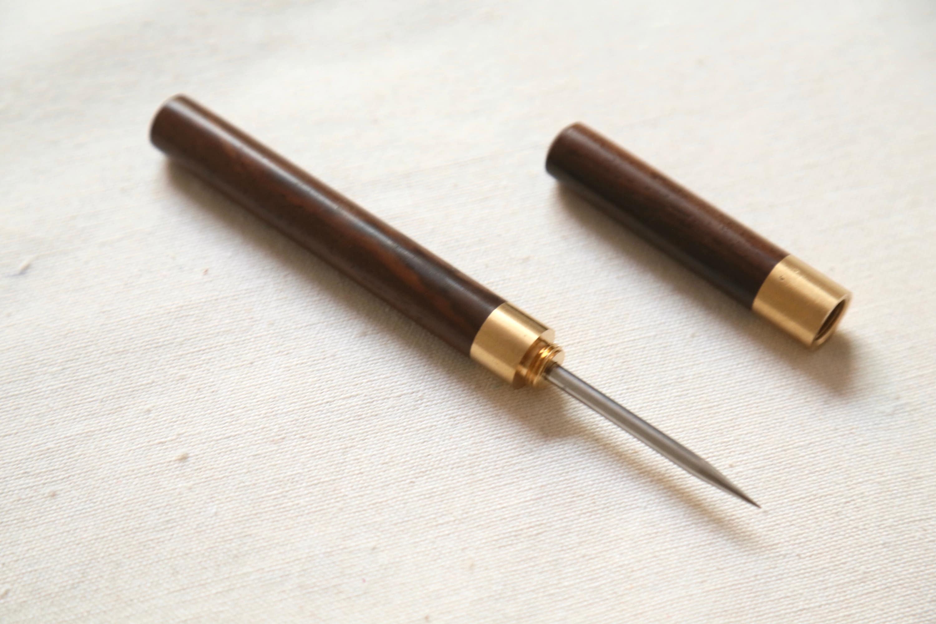 Awl leather tool Leather awl scratch awl with cap holing Etsy