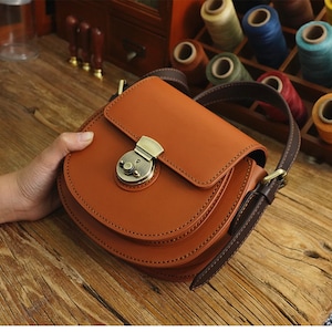 Leather Saddle bag DIY kit, handmade bag, genuine leather craftkit