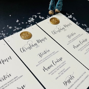 Christmas Menu with Wax Seal | Christmas Calligraphy Menu | Menu with Wax Seal | Christmas Wax Seal Menu | Wax Seal Menu