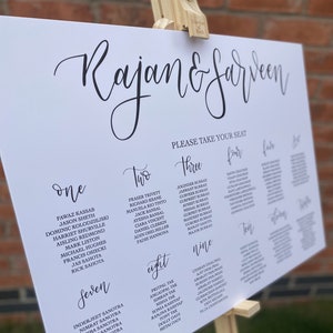 Wedding Table Plan | Seating Chart | Wedding Seating Plan | 12 Table Plan | A1 Table Decor | A2 Seating Plan | Outdoor Wedding Chart