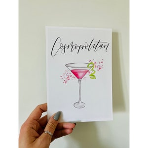 Digital Cosmopolitan Print | Downloadable Cosmo | Watercolour Splatter | Bridesmaid Gift | Christmas Digital Art | Digital Cosmo Cocktail