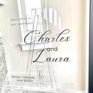 Modern Acrylic Wedding Sign, Acrylic Sign with Names, Printed Acrylic Wedding, Wedding Sign with Names