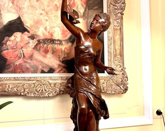 Escultura de bronce antigua - Obras de Mathurin Moreau（Francés 1822-1912)