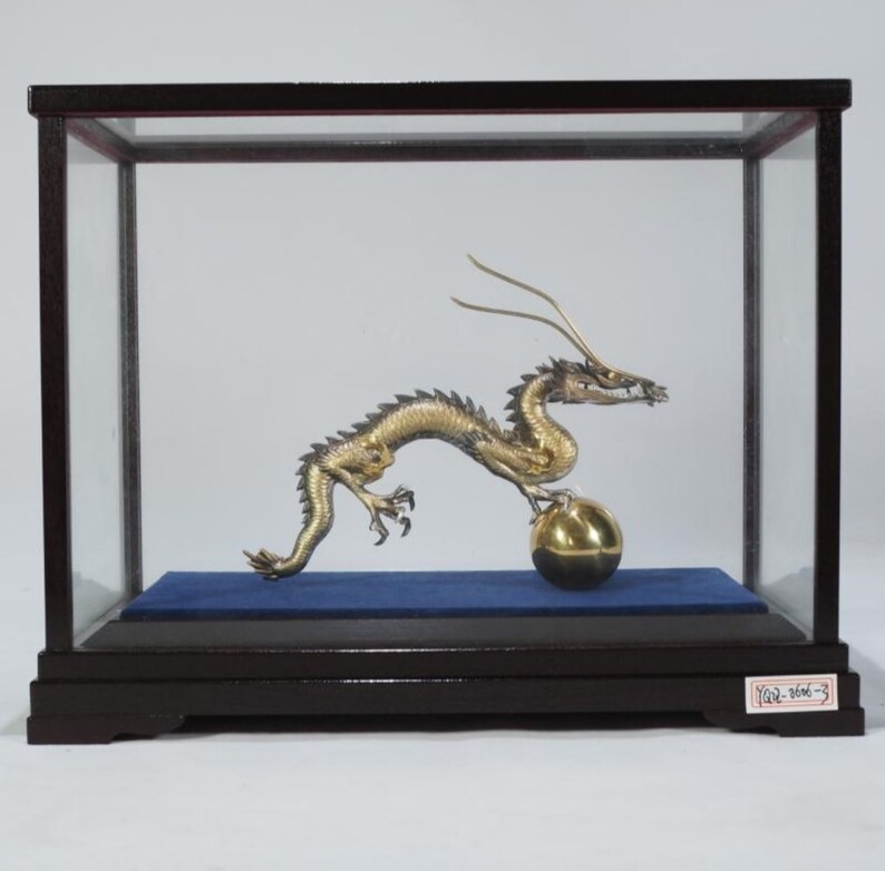 Antique Chinese Sterling Silver Dragon Statue Etsy