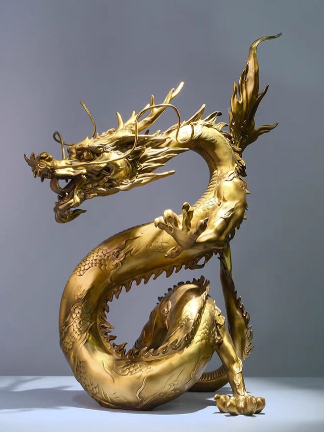 VILLCASE Brass Dragon Pendant Brass Dragon Statue