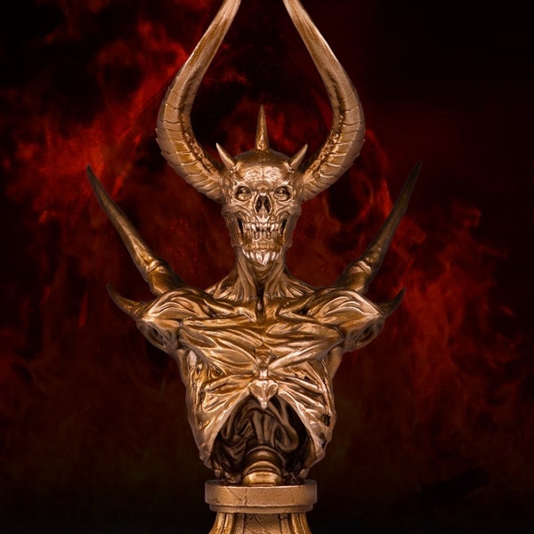 Mephisto Büste Diablo - Bronze Ornament handgemachte Heim- und Bürodekoration