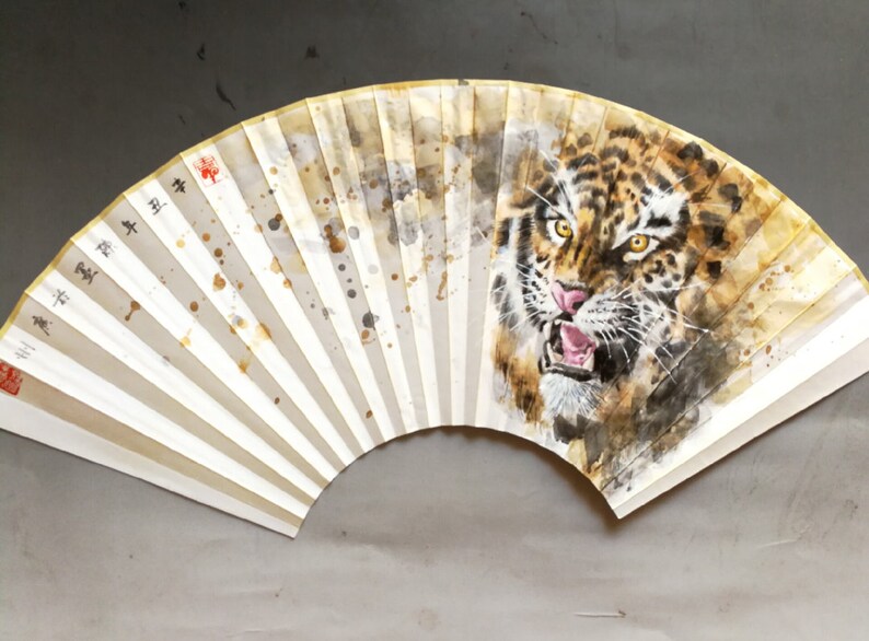 Hand Drawn Fan Tiger - Etsy