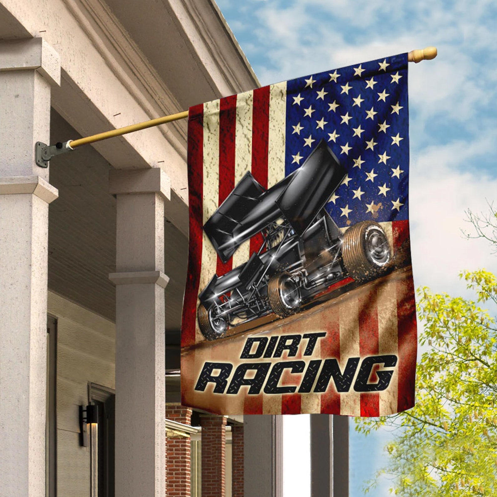 US Dirt Racing Flag / Vintage Flag / American Flag / House Etsy