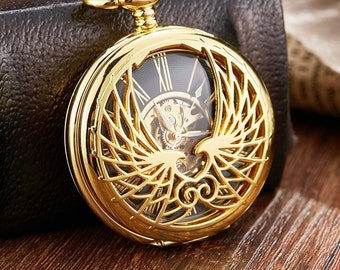 Pocket Watch Mens Gift Anniversary Birthday Wedding Usher Groomsman Valentines Pocket Watches UK Present Chain Steampunk Bronze Half Hunter