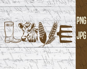 Farm Love Svg Etsy
