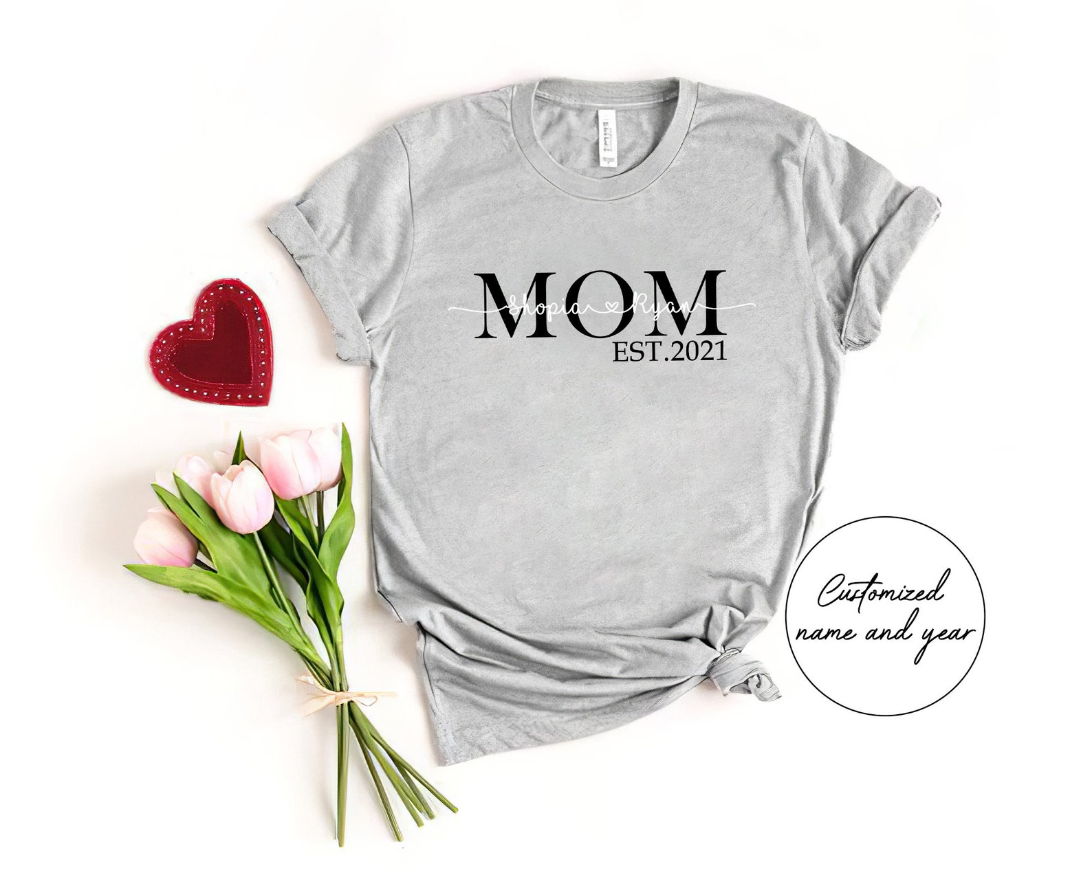 Personalized Mom Est Year Shirt Mothers Day Gifts Mothers | Etsy