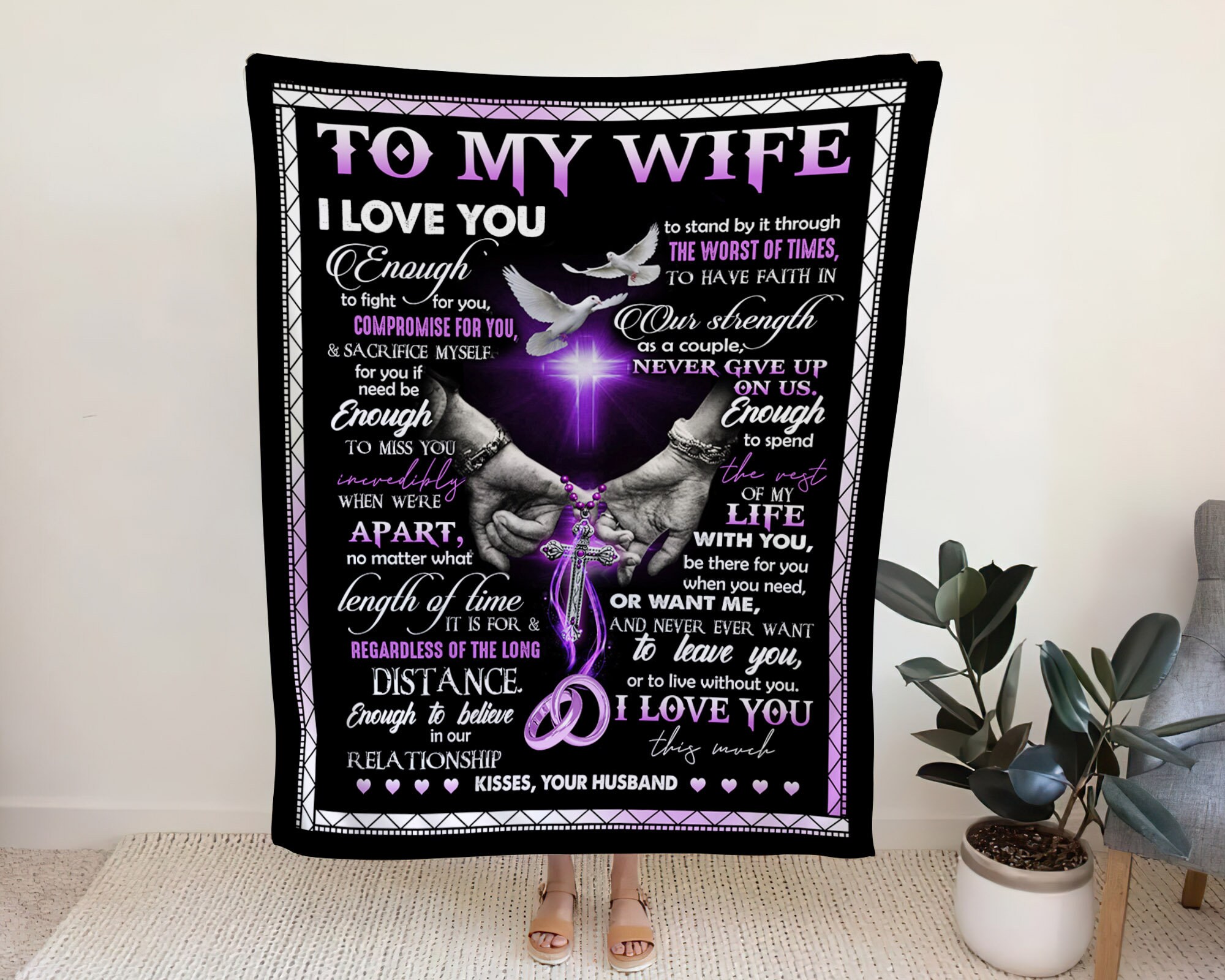 Customized To My Wife Blanket I Love You Enough To Fight For Etsy