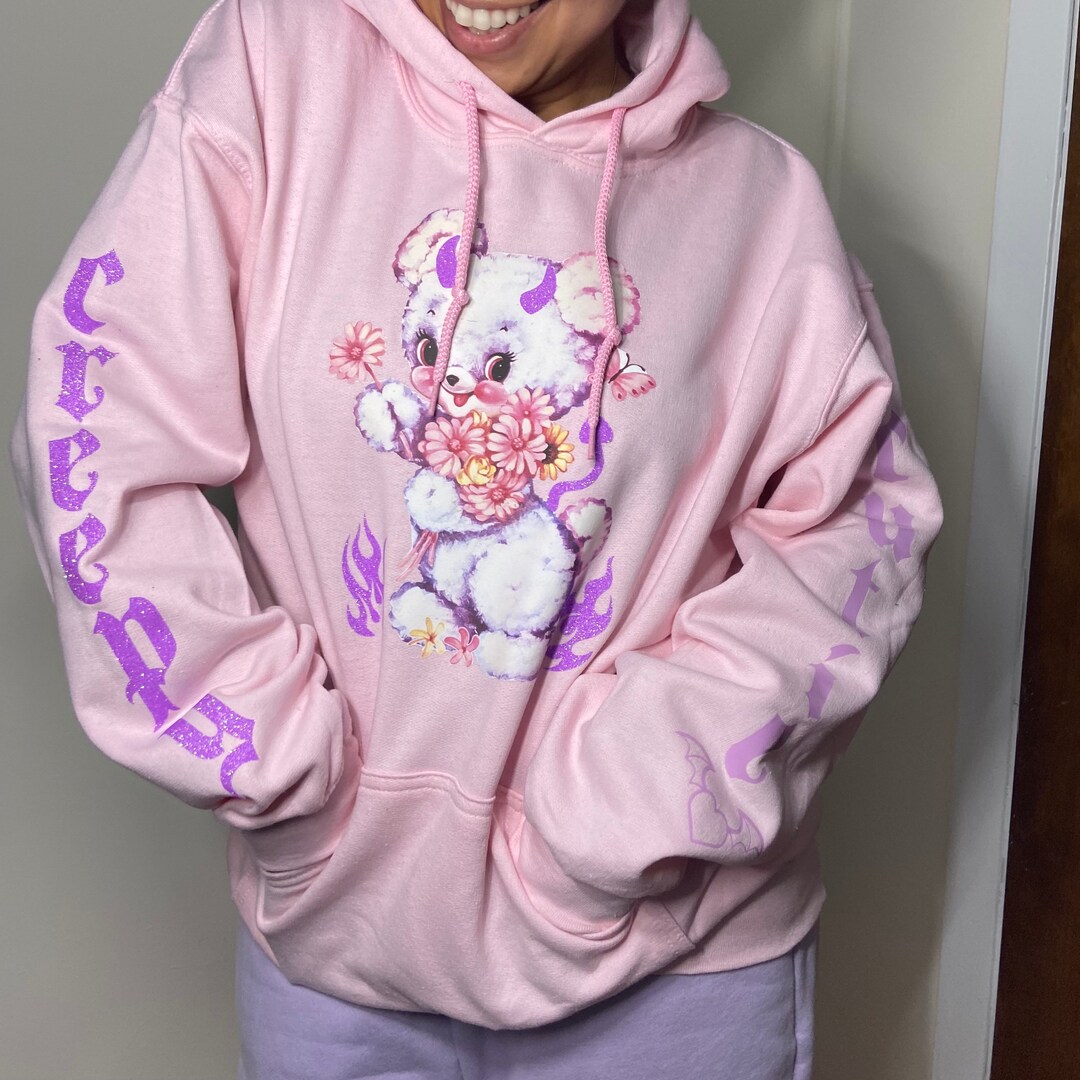 CREEPY CUTIE | Hoodie - Pastel Goth - Devilish Bear