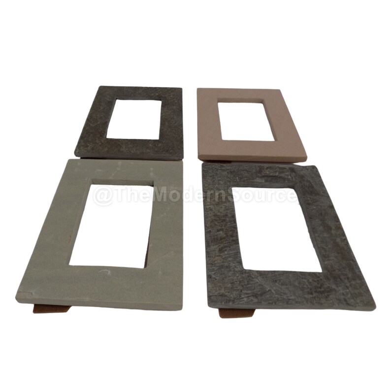 Set of 4 Natural Stone Picture Frame Photo Decoration and Decor