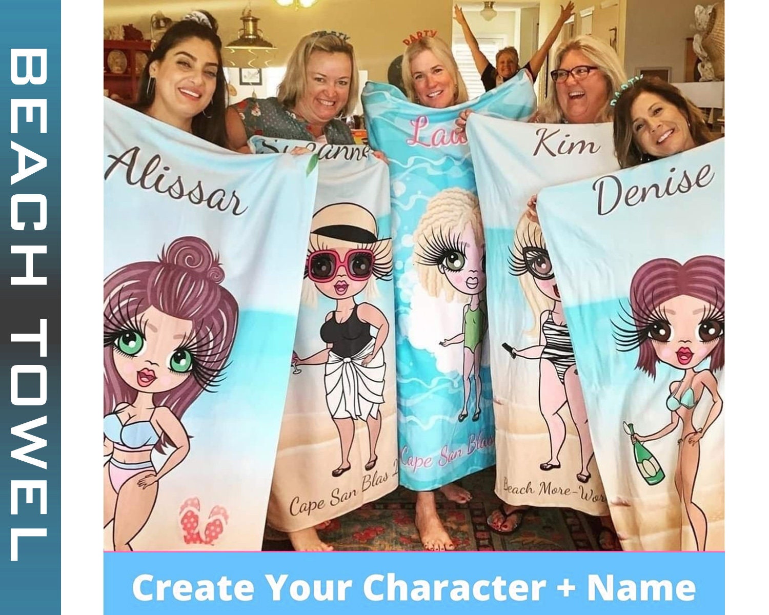 Personalized Your Own Character Beach Towels Print Towels Etsy