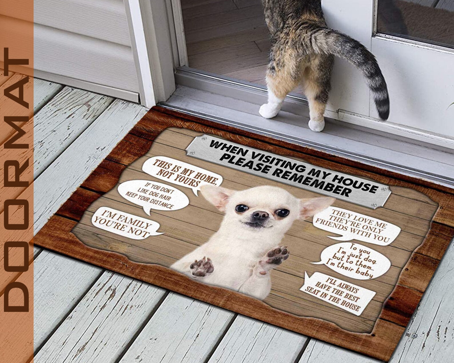 When Visiting My House Please Remember Chihuahua doormat Etsy