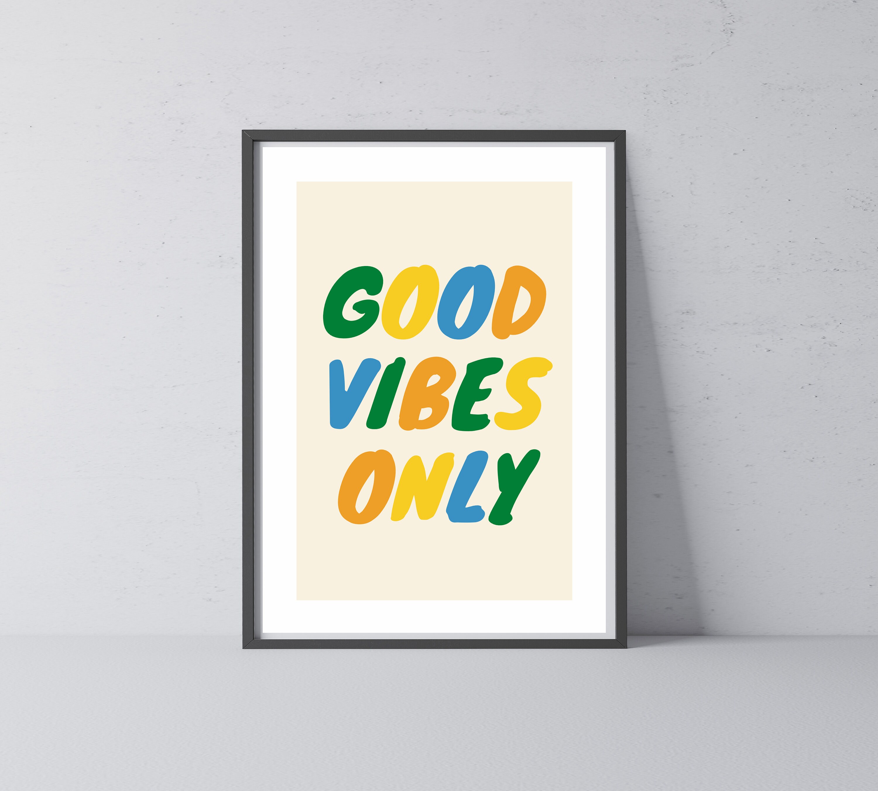 GOOD VIBES ONLY Printable Wall Art Colourful Bedroom / Living Etsy