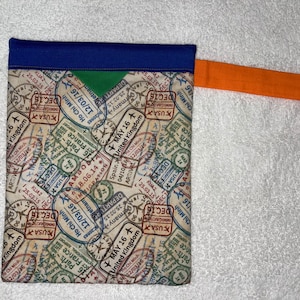 Avation/Travel Snap Bags Passport Stamps Cream color