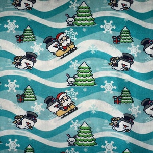 Frosty The Snowman & Friends Chibi cotton fabric sold by the Yard