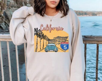 California Love Los Angeles Hollywood SoCal | Personalized Gift | Custom Design Graphic Unisex Heavy Blend Crewneck Sweatshirt