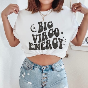 Big Virgo Energy Zodiac Sign Astrology Tee | Personalized Gift | Custom Graphic Design Unisex Jersey Short Sleeve Tee