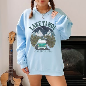 Lake Tahoe California Outdoor Travel | Personalized Gift | Custom Design Graphic Unisex Heavy Blend Crewneck Sweatshirt
