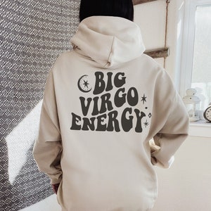 Big Virgo Energy Zodiac Sign Pullover | Personalized Gift | Custom Design Graphic Unisex Heavy Blend Hooded Sweatshirt