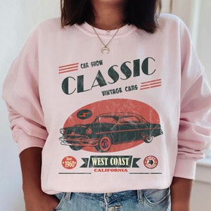 Classic Car Show West Coast Vintage Car Pullover - Etsy