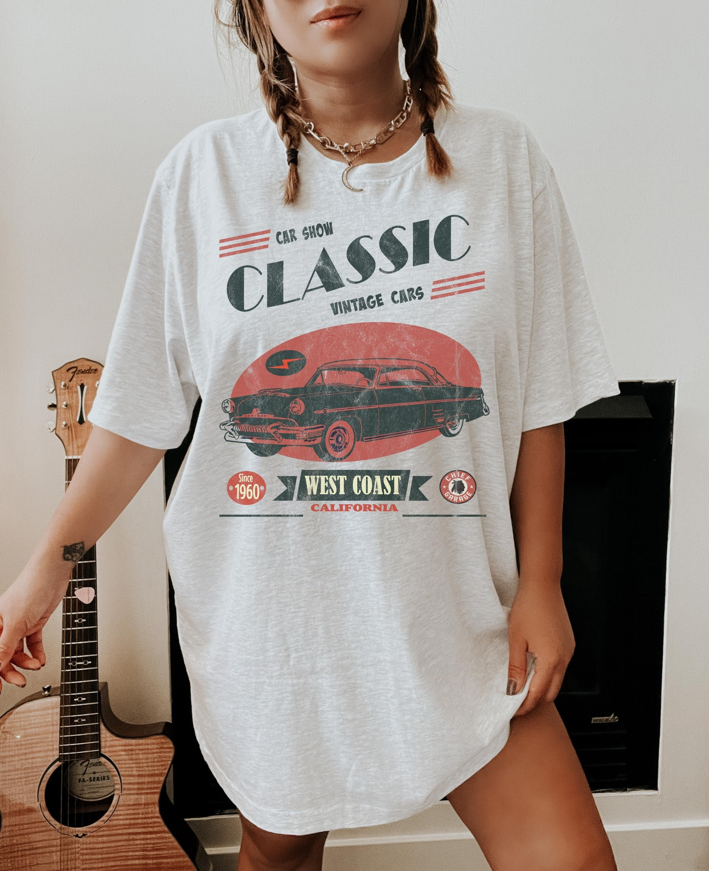 【U LAN】Vintage carwash print loose short sleeve Vintage washed Surf T-Shirt – Macawii