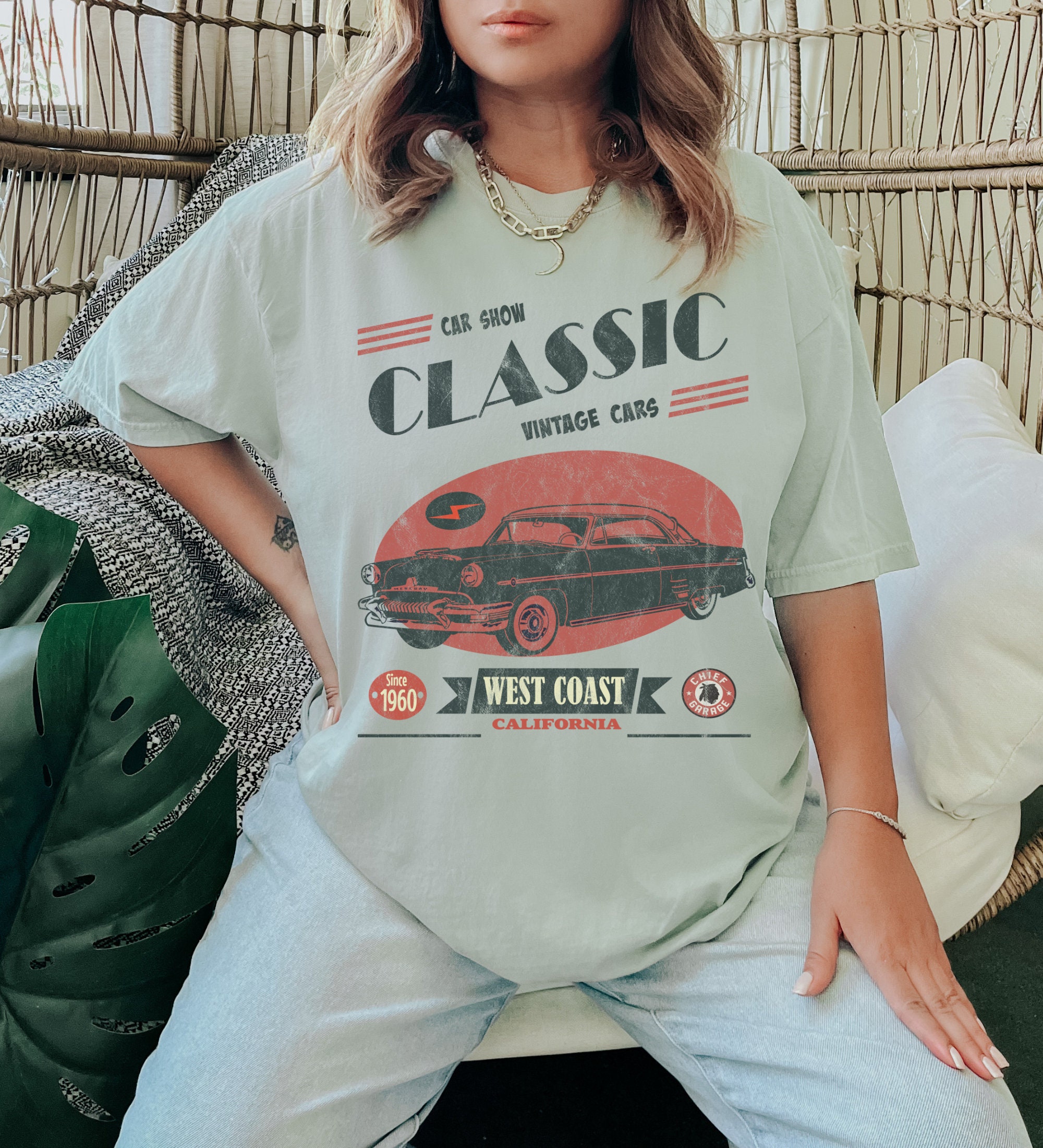 【U LAN】Vintage Old Car Printed Oversized Fit Short Sleeve Oversized Vintage Car T-Shirt | Ardene