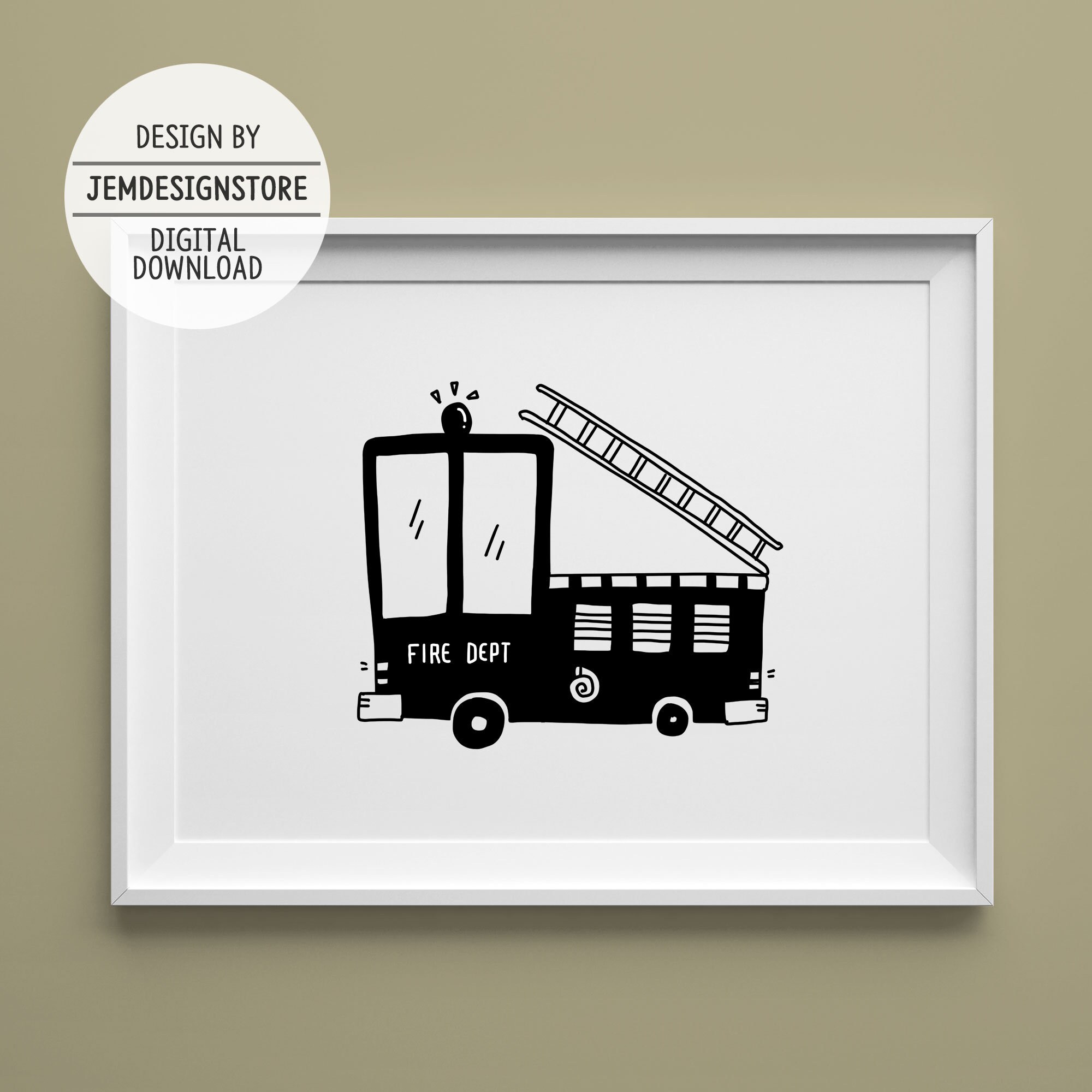 Camión de bomberos Boy Dormitorio Decoración Niños decoración | Etsy