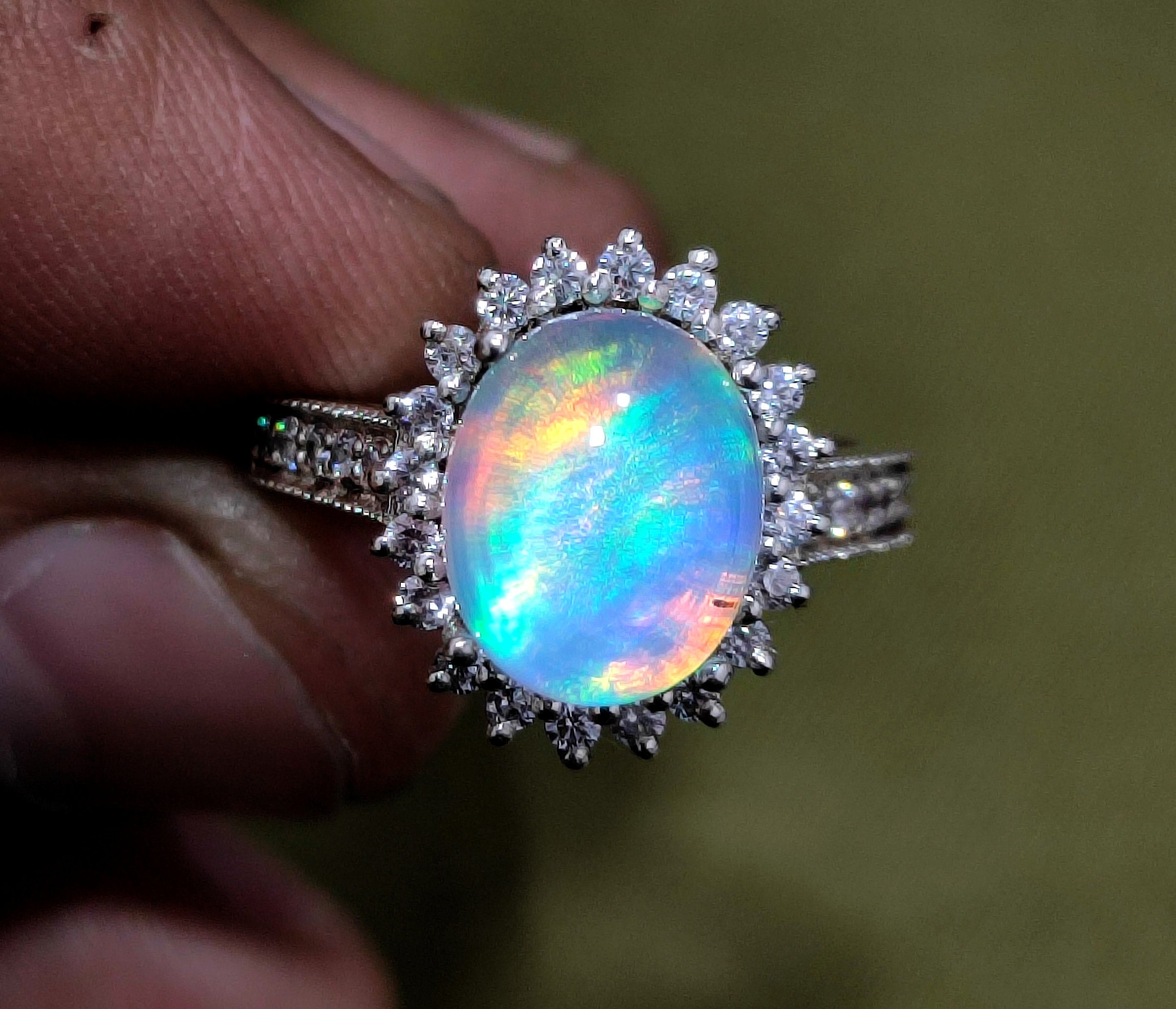 Aurora Opal Ringaurora Opal Gemstone Ringsloose Gemstone - Etsy