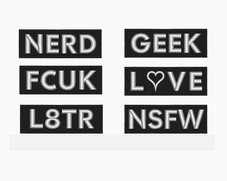 nerd love Your favorite four letter word as a 100/% embroidered iron on sew on patch geek
