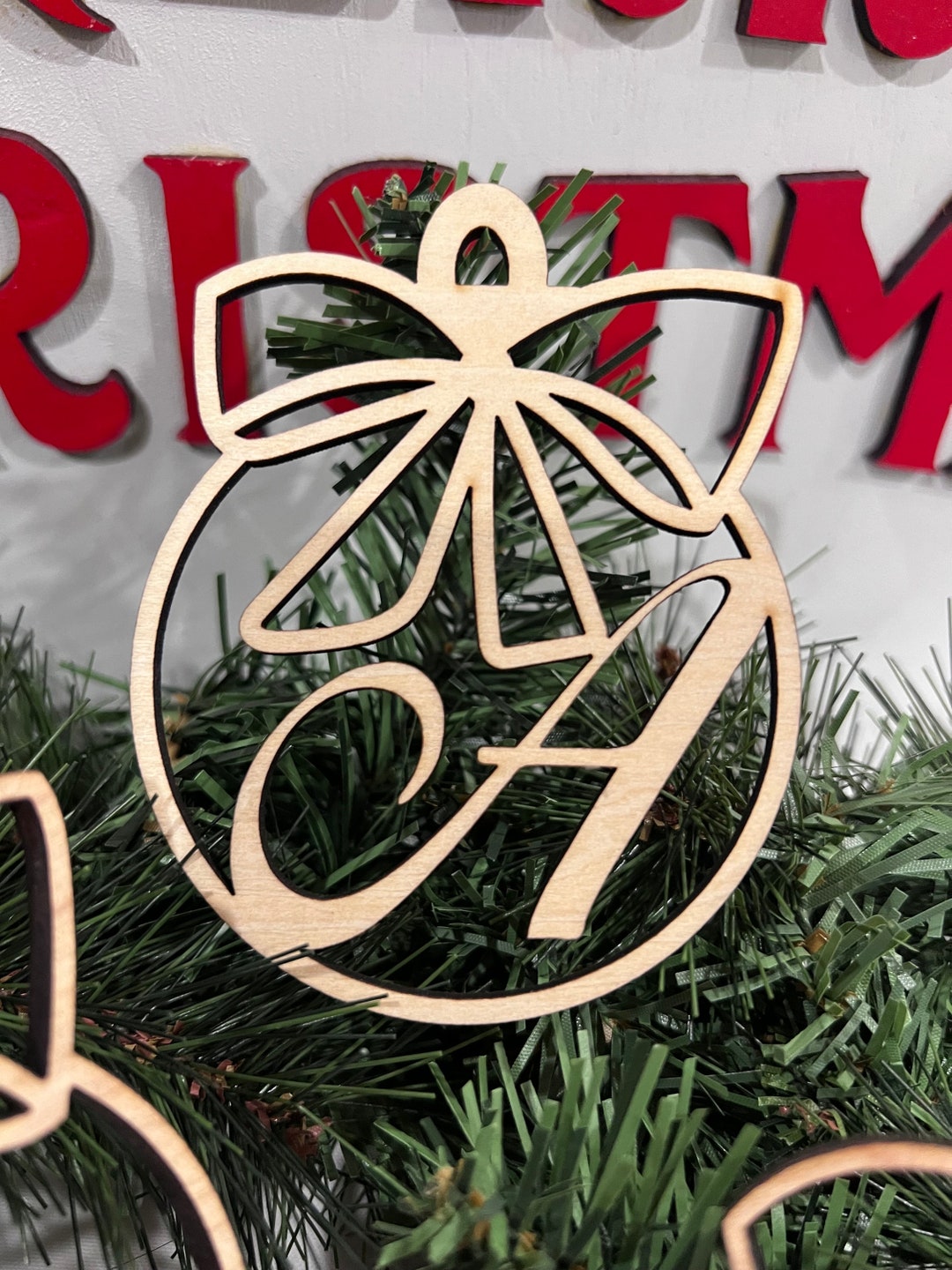 Christmas Ornament Ornament With Initial Letter Christmas Tree Ornament