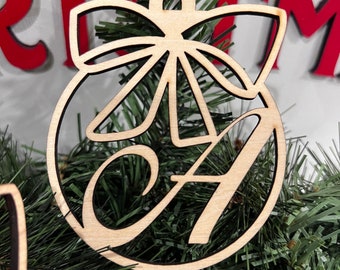 Christmas Ornament - Ornament With initial letter - Christmas Tree Ornament laser cut