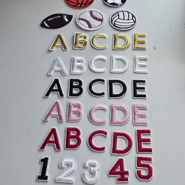 Parche bordado termoadhesivo con letras: Insignia de identificación estilo universitario para hacer tú mismo