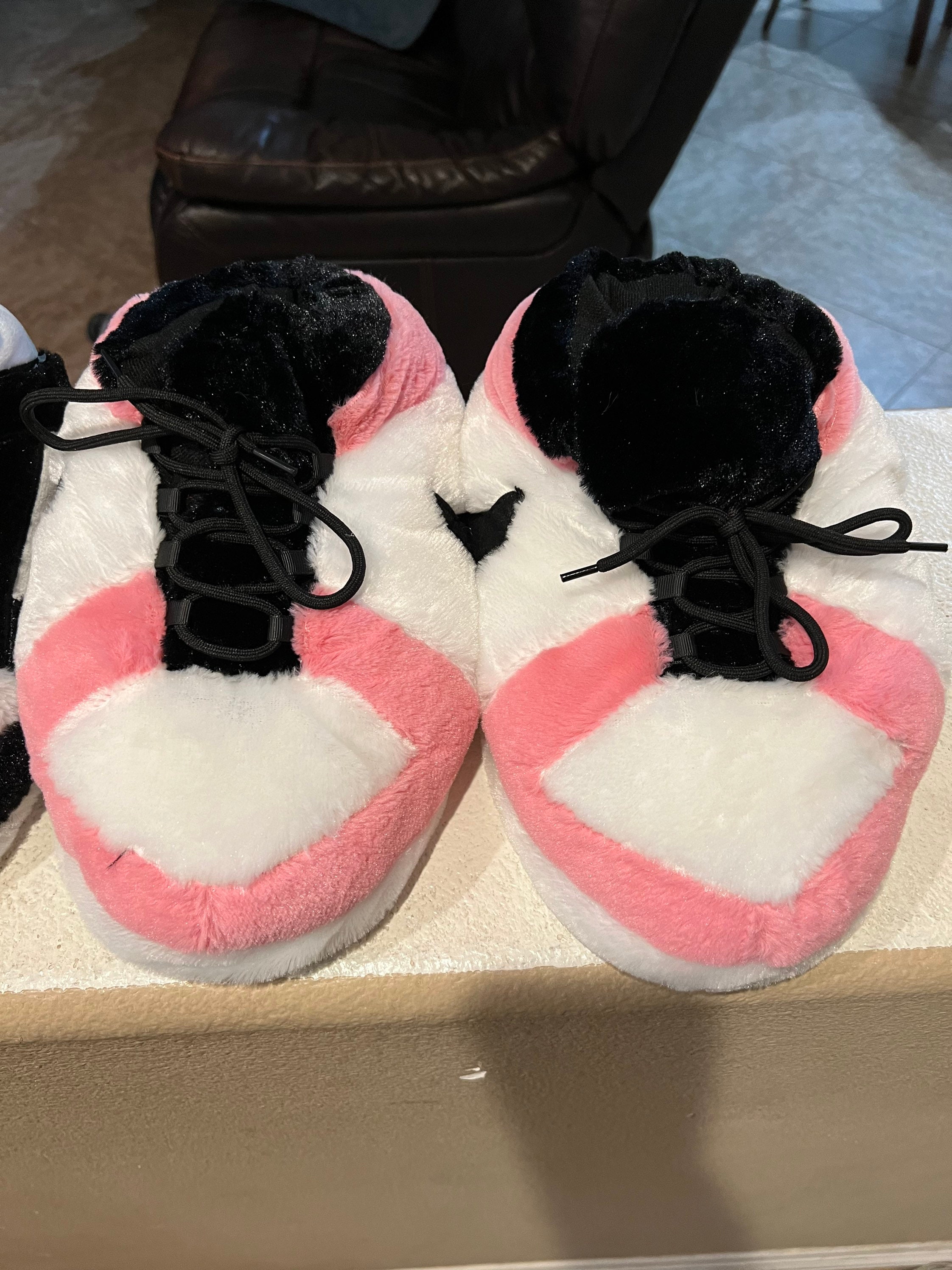 Bubble Gum Pink and White Sneakers Slippers