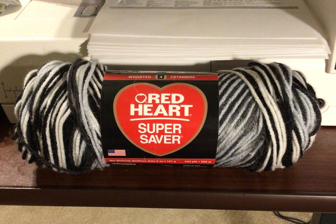 Red heart super saver yarn Zebra color Etsy