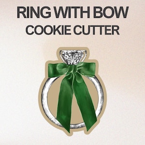 Ring with bow cookie cutter - diamond ring - modern bow