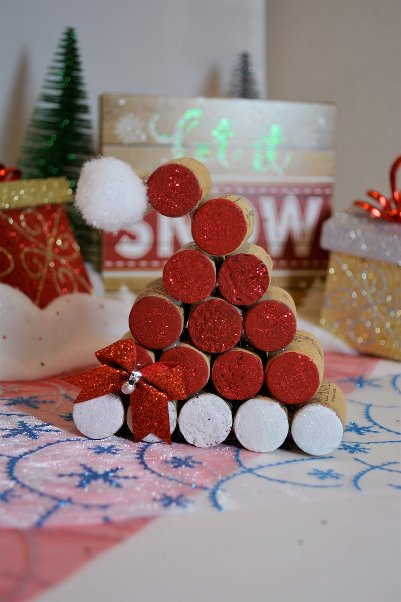 Wine Cork Santa Hat Etsy