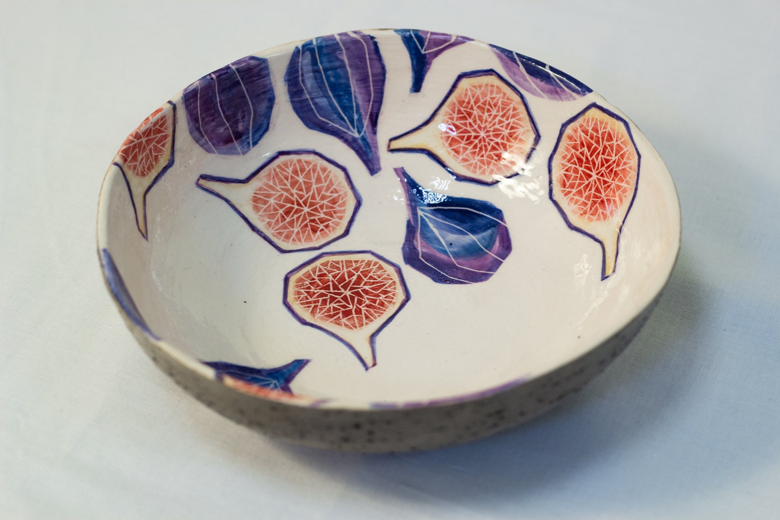 Pottery bowl with figs hand painted ceramic bowl pottery Etsy