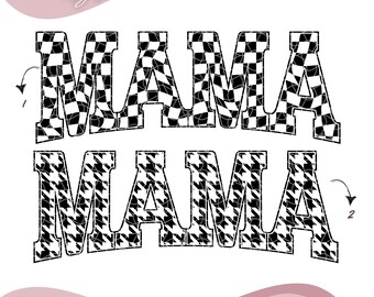 Mama Retro Checkered for PNG, Digital Png File Mama Distressed Checker, Printable Sticker, PNG Sublimation Design, Instant Digital Download.